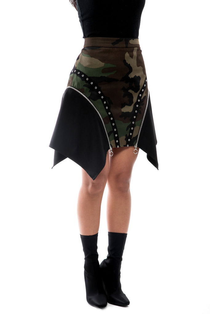 Ivey Camo Side Zip Skirt