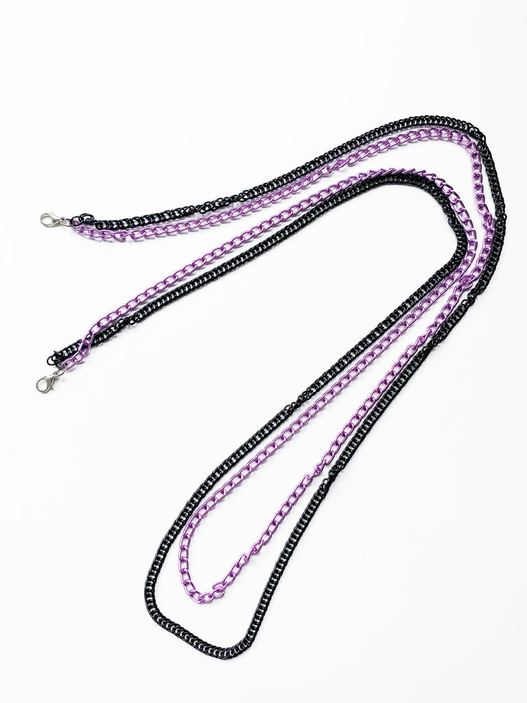 Fashion Face Mask with Purple Double Chain